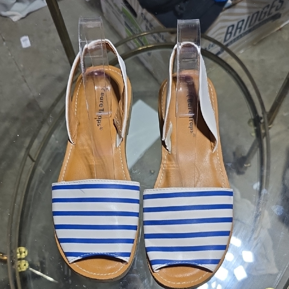 BareTraps Blue and White Sandals with Slingback